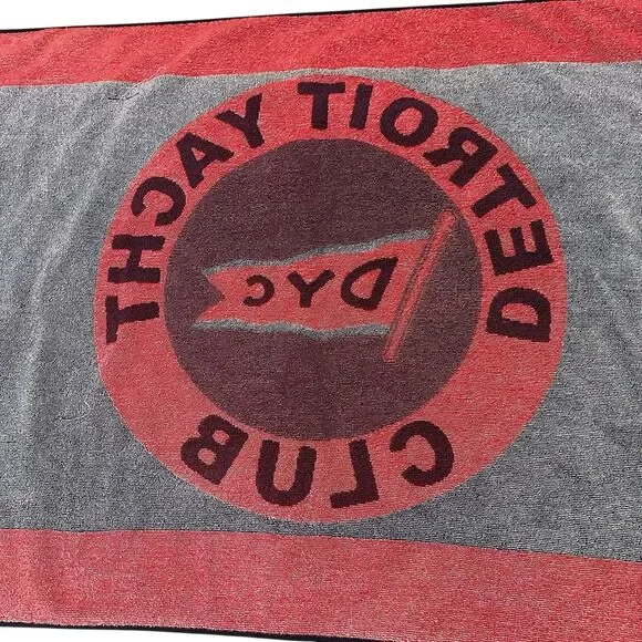 Vintage Detroit Yacht Club Beach Towel Heavy Weight 57” X 30” Made In USA